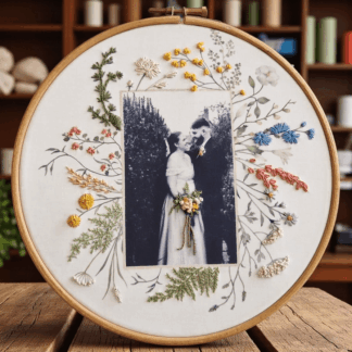Custom Hand Embroidered Photograph from Your Photo-Pet, Wedding or Anniversary Gift