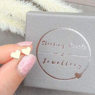 9ct Solid Gold Heart Studs
