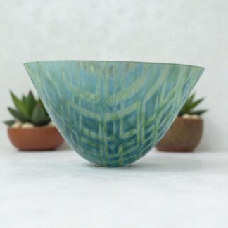 Glass Bowl Blue and Green 12cm