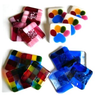 Fused glass coasters set of 4 colour choice