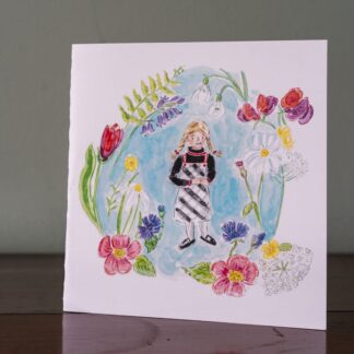 #stationary #card #notecard #notelet #wildflowers #vintage #pinafore #illustratedcard