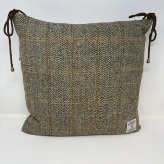 Harris Tweed® Brown Herringbone Dining Chair Cushion. Luxury Duck Feather Harris Tweed® Kitchen Seat Pad
