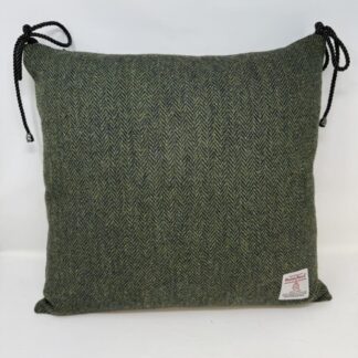 Harris Tweed Dining Chair Cushion Green and Navy