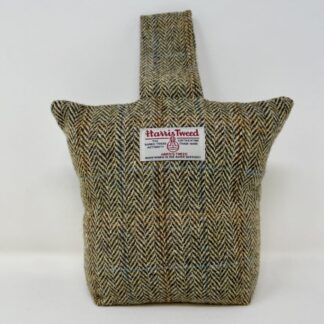 Harris Tweed® Doorstop – Brown Herringbone, Handcrafted Luxury Zipped Wool Doorstopper