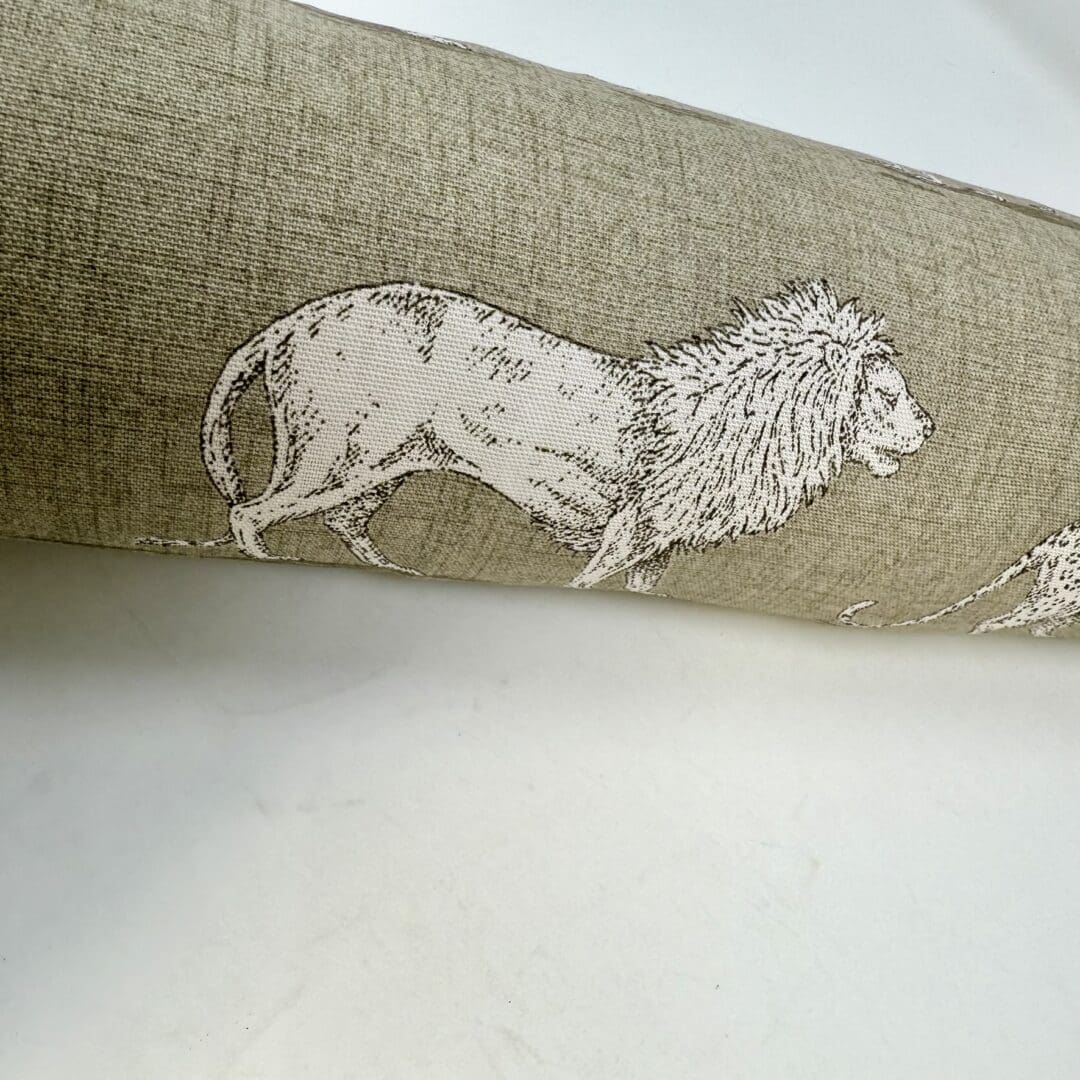 Jungle Animals Print Draft Excluder – Weighted Beige Cotton Canvas - Custom Length - Machine Washable - Image 4