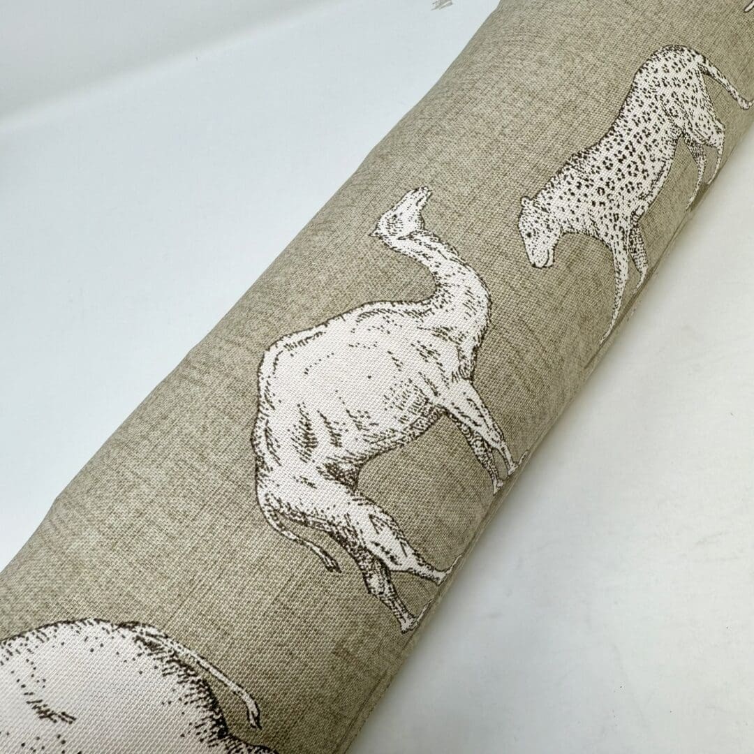 Jungle Animals Print Draft Excluder – Weighted Beige Cotton Canvas - Custom Length - Machine Washable - Image 7