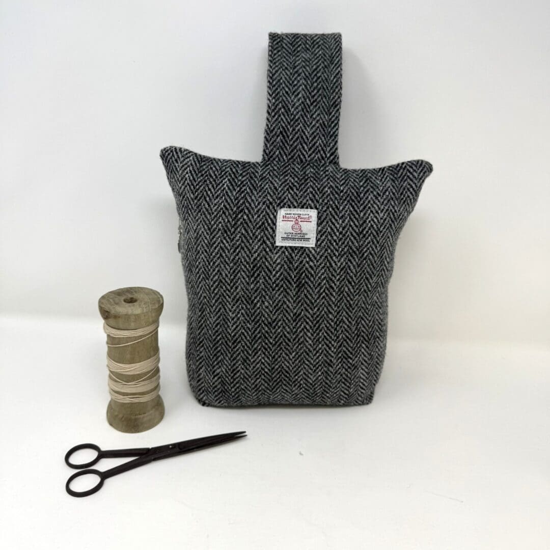 Harris Tweed® Doorstop – Grey and Black Herringbone, Handcrafted Luxury Zipped Wool Doorstopper (Copy) - Image 2