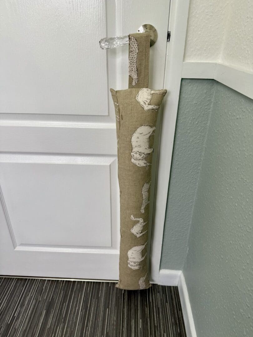 Jungle Animals Print Draft Excluder – Weighted Beige Cotton Canvas - Custom Length - Machine Washable - Image 9