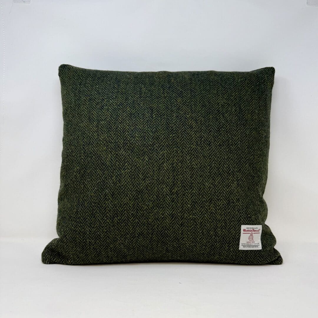 Harris Tweed® Green and Navy Cushion. Luxury Duck Feather Harris Tweed® Cushion - Image 7