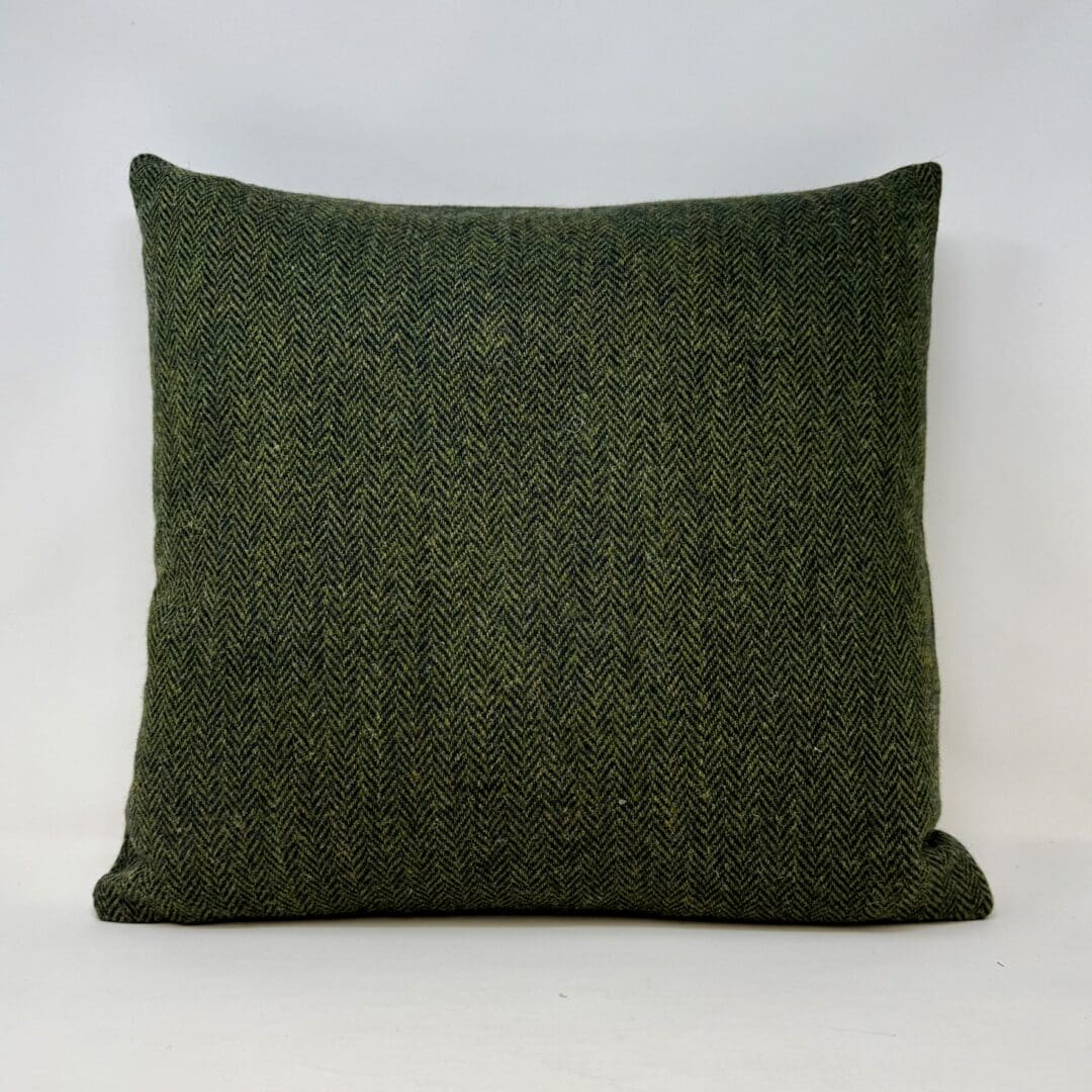 Harris Tweed® Green and Navy Cushion. Luxury Duck Feather Harris Tweed® Cushion - Image 6