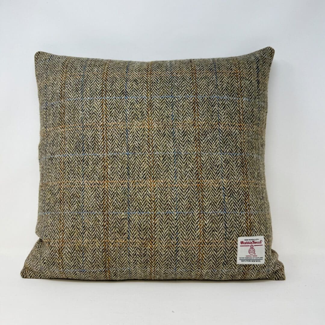 Harris Tweed® Brown Herringbone Cushion. Luxury Duck Feather Harris Tweed® Cushion - Image 3