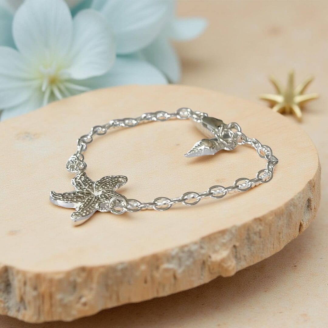Silver Starfish Bracelet - Image 2