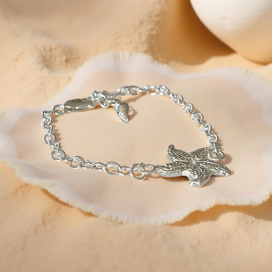 Silver Starfish Bracelet - Image 3
