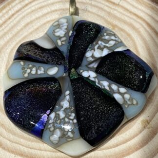 Large Fused Glass Pin Wheel Pendant