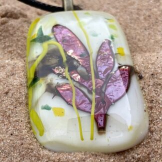 Copper Leaf Glass Pendant