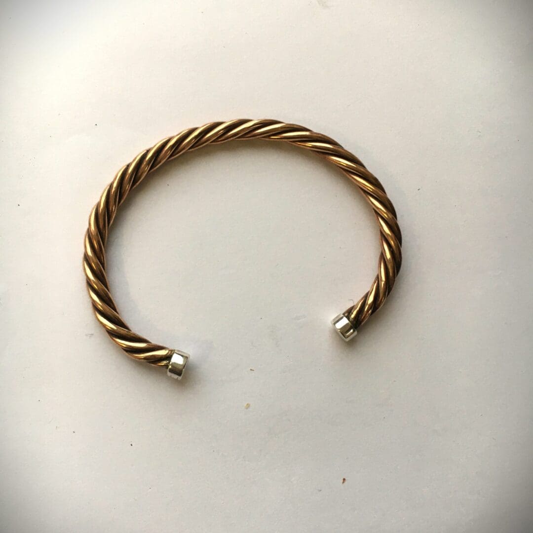 Bronze bangle with silver - Image 3