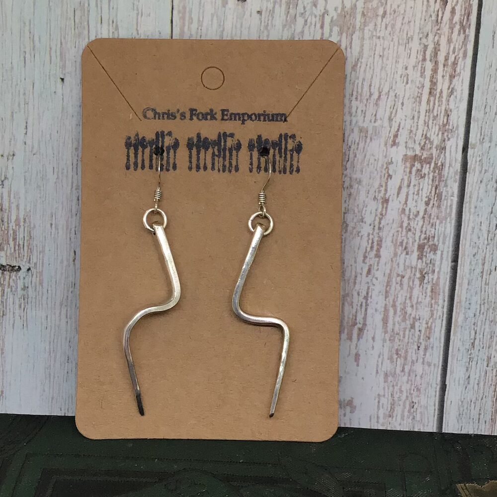 Fork tine zig zag earrings - Image 3