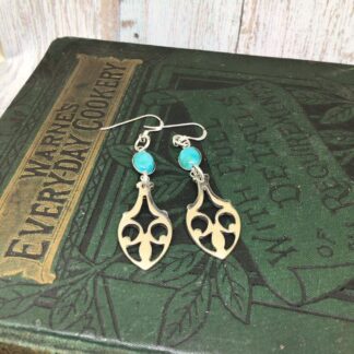 Fleur de Lys earrings with turquoise