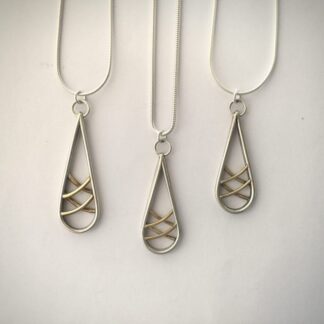 Silver and gold lattice pendants