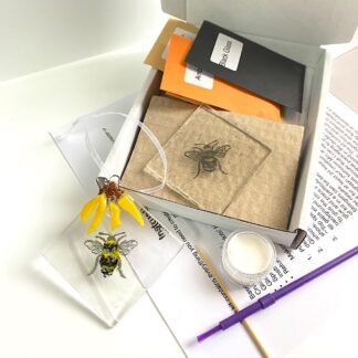 Bee hanger make at home fused glass kit