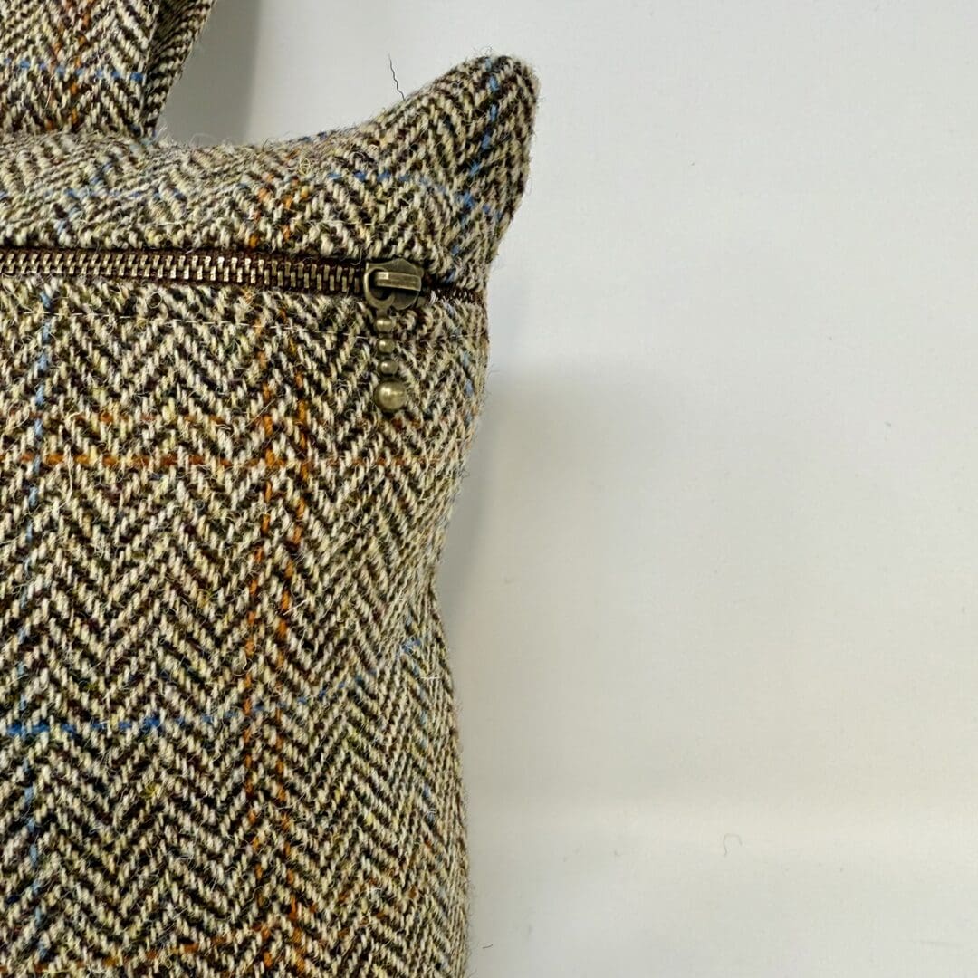 Harris Tweed® Doorstop – Brown Herringbone, Handcrafted Luxury Zipped Wool Doorstopper - Image 7