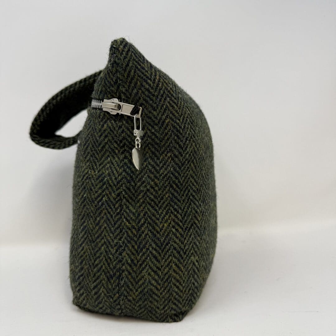 Harris Tweed® Doorstop – Green and Navy Herringbone, Handcrafted Luxury Zipped Wool Doorstopper - Image 6