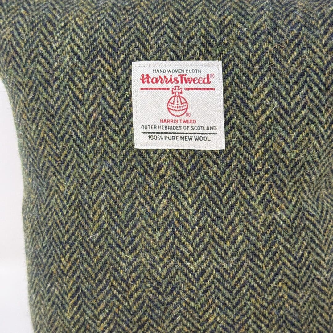 Harris Tweed® Doorstop – Green and Navy Herringbone, Handcrafted Luxury Zipped Wool Doorstopper - Image 7
