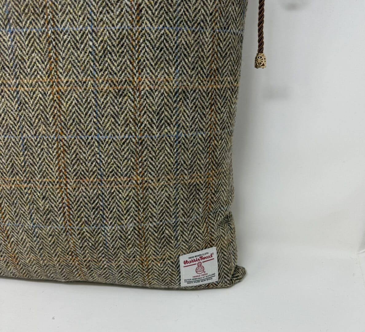 Harris Tweed® Brown Herringbone Dining Chair Cushion. Luxury Duck Feather Harris Tweed® Kitchen Seat Pad - Image 3