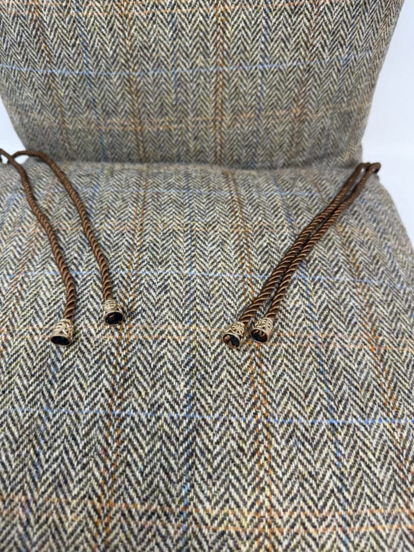 Harris Tweed® Brown Herringbone Dining Chair Cushion. Luxury Duck Feather Harris Tweed® Kitchen Seat Pad - Image 6