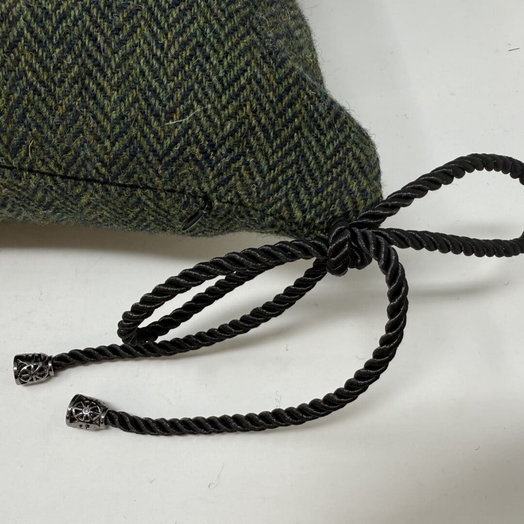 Harris Tweed® Green and Navy Dining Chair Cushion. Luxury Duck Feather Harris Tweed® Kitchen Seat Pad - Image 7