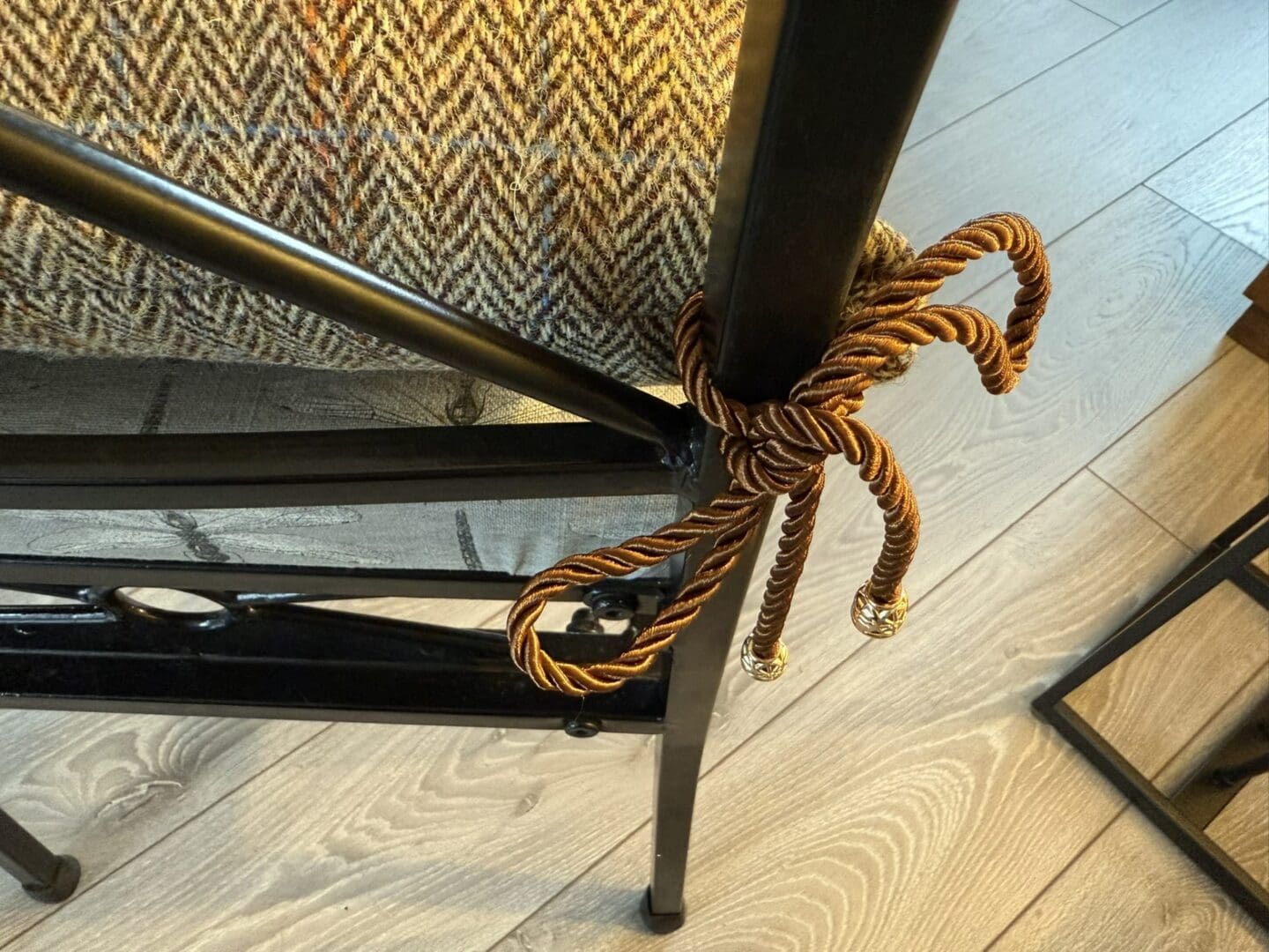 Harris Tweed® Brown Herringbone Dining Chair Cushion. Luxury Duck Feather Harris Tweed® Kitchen Seat Pad - Image 9