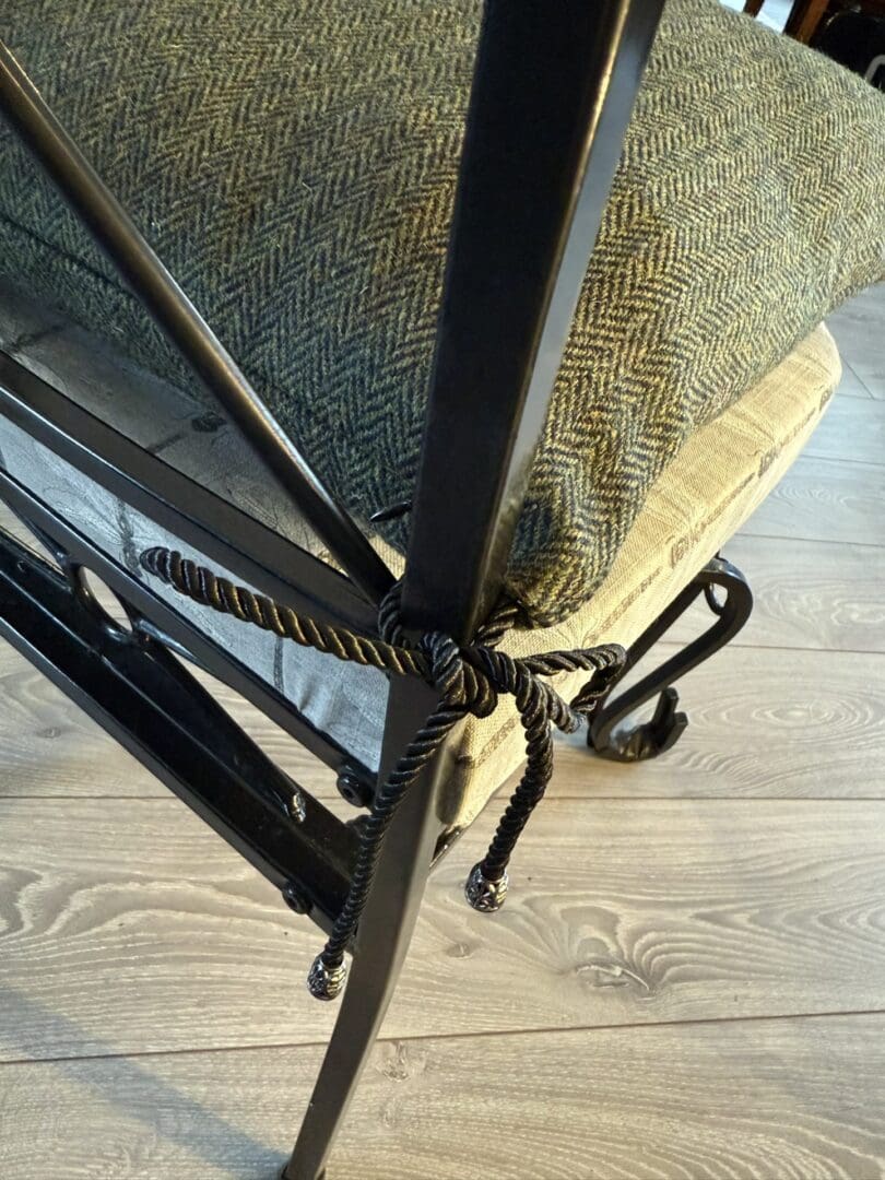 Harris Tweed® Green and Navy Dining Chair Cushion. Luxury Duck Feather Harris Tweed® Kitchen Seat Pad - Image 9