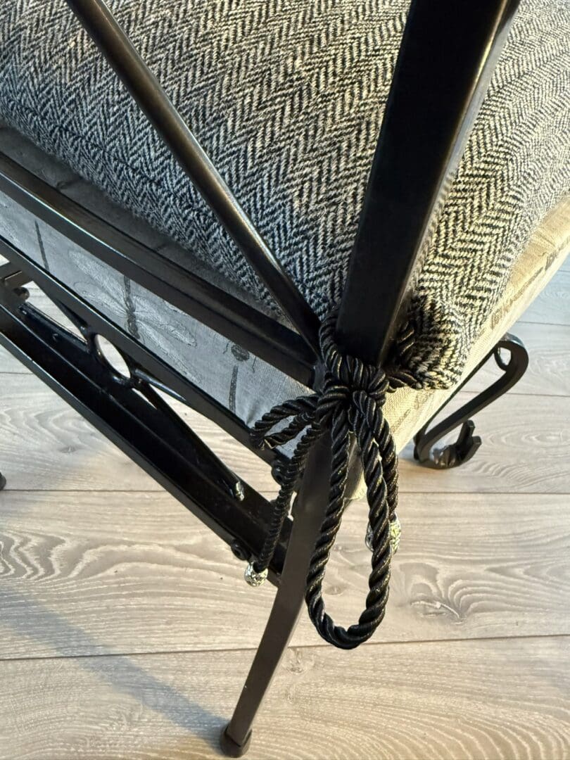 Harris Tweed® Grey and Black Herringbone Dining Chair Cushion. Luxury Duck Feather Harris Tweed® Kitchen Seat Pad - Image 8