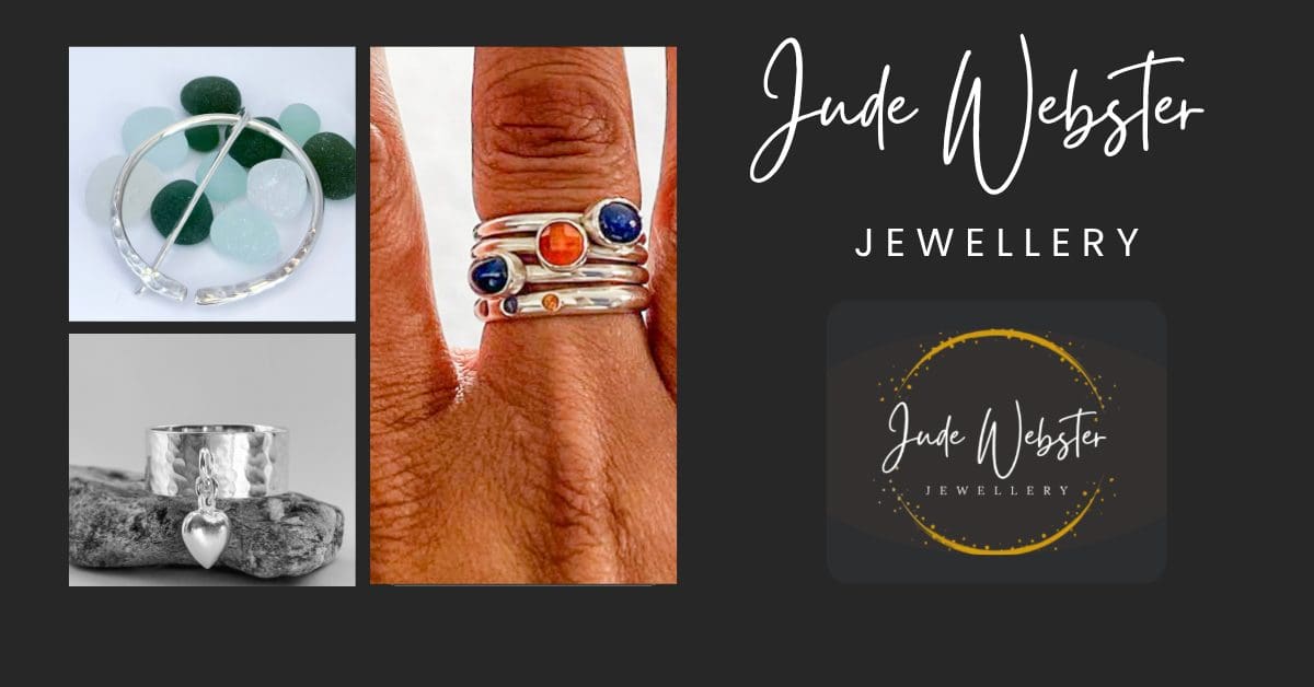 Jude Webster Jewellery logo and some silver commission pieces