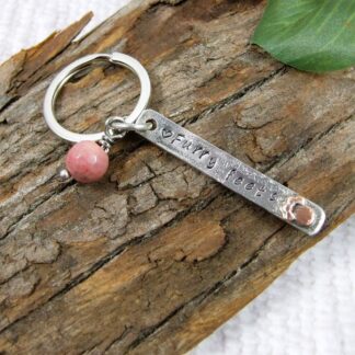 personalised silver keyring with paw print