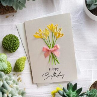 Handmade Greeting Cards, Personalised Greeting Cards, Handcrafted A6 Cards, Unique Floral cards, Snowdrops Floral Bouquet Card