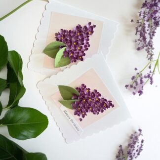 Unique Handmade Greeting Card, Floral Birthday Card, 3D Lilac Card