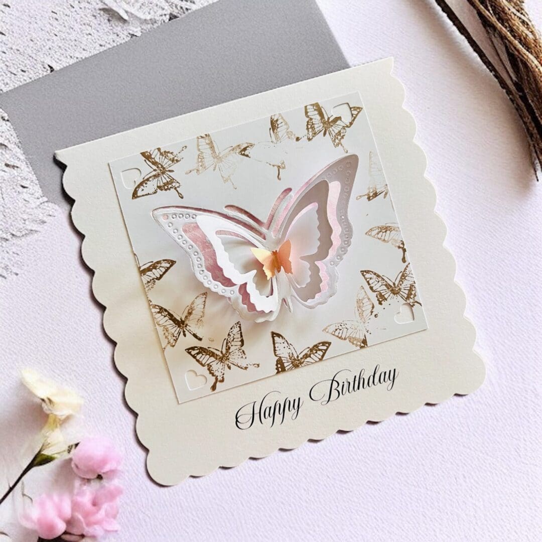 Unique Handmade Greeting Card, Butterfly Birthday Card, 3D Handcrafted Card, Personalised Greeting Card - Image 4