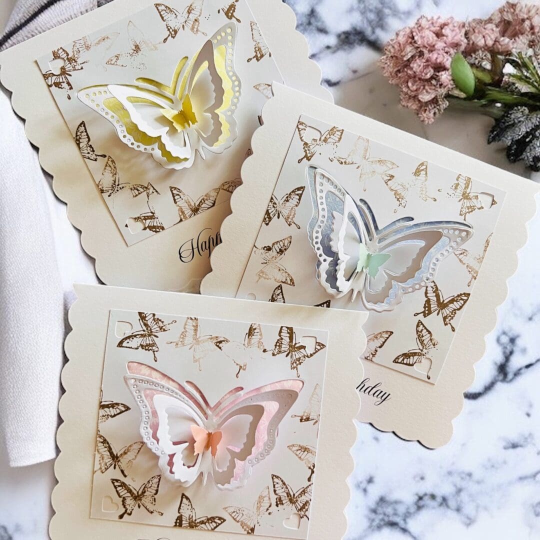 Unique Handmade Greeting Card, Butterfly Birthday Card, 3D Handcrafted Card