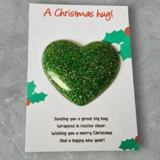 Pocket hug - Christmas heart - glitter gift.