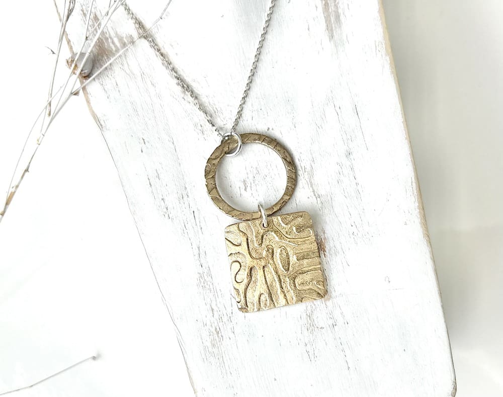 Double Bronze Pendant Necklace - Image 3
