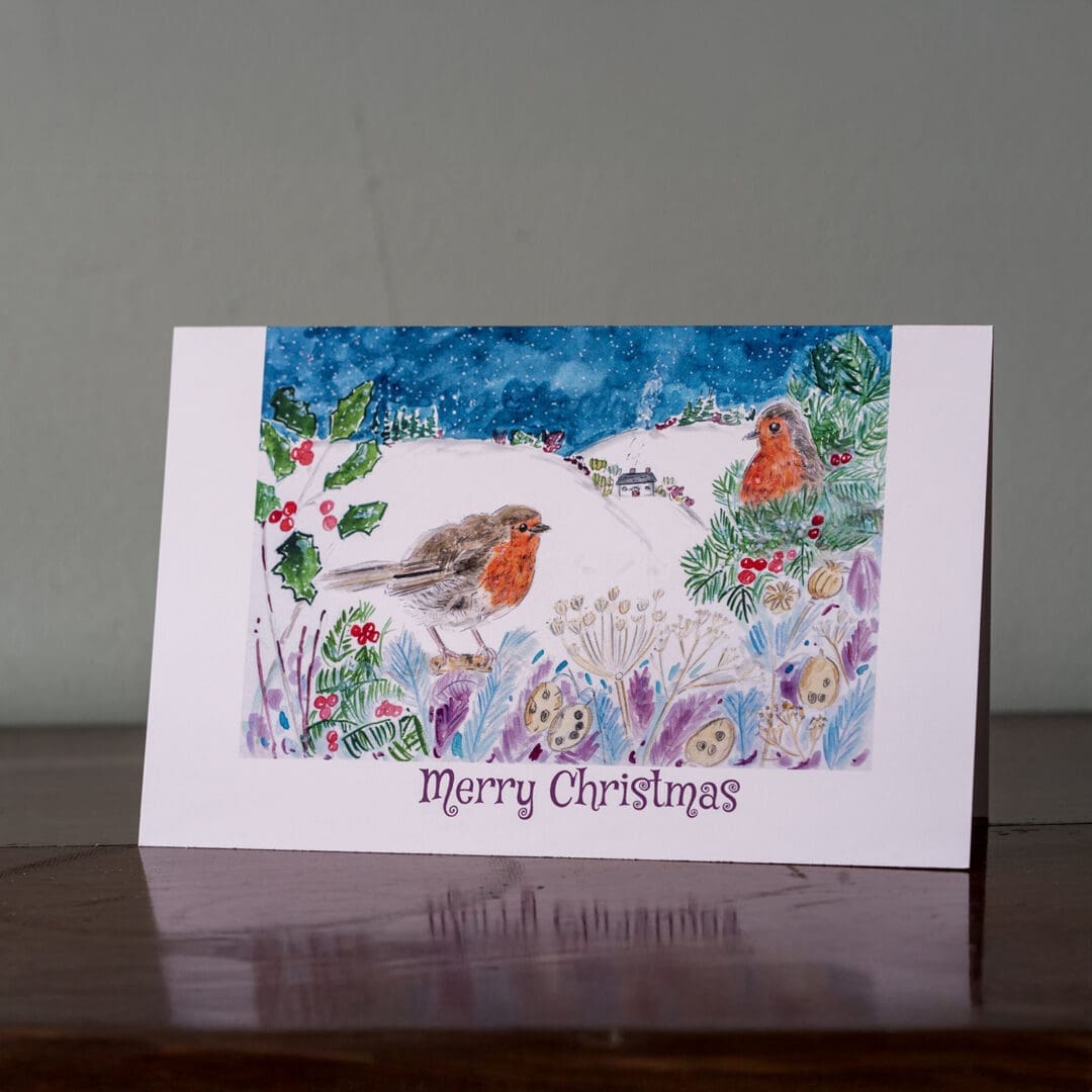 #Robins #Robinsart #Robinsillustations #Robincard #britishbirds #christmascards #festive#blackbirdinwinter #RobinsatChristmas