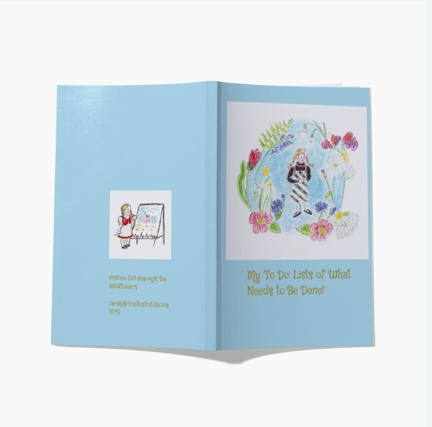 Illustrated Wildflower Girl- Note Book wth Lists of 'Things To Do' (80 Pages, Glossy Cover , 139 x 216 mm) - Image 2