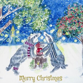 #tbch #tbchseller #illustratortbch #badgers #woodland #cards #christmas #festive #natureart #woodlandchristmas #badgersinwinter #christmasbadgers #mistletoekiss #humourousanimalillustrations