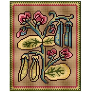 Sweet Peas Petit Point kit simulation