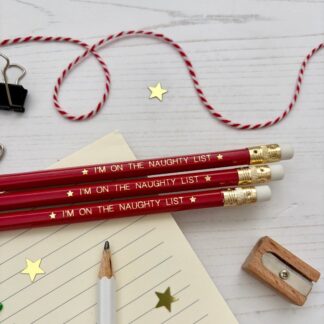 Naughty List Christmas Pencils