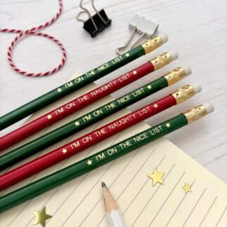I'm on the Naughty or Nice List HB Pencil, Christmas Eve Box, Stocking Filler