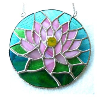 water lily stained glass suncatcher waterlily flower gift handmade