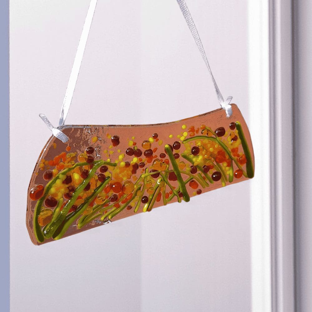 Autumn Meadow Fused Glass Suncatcher – Handmade Gift - Image 6