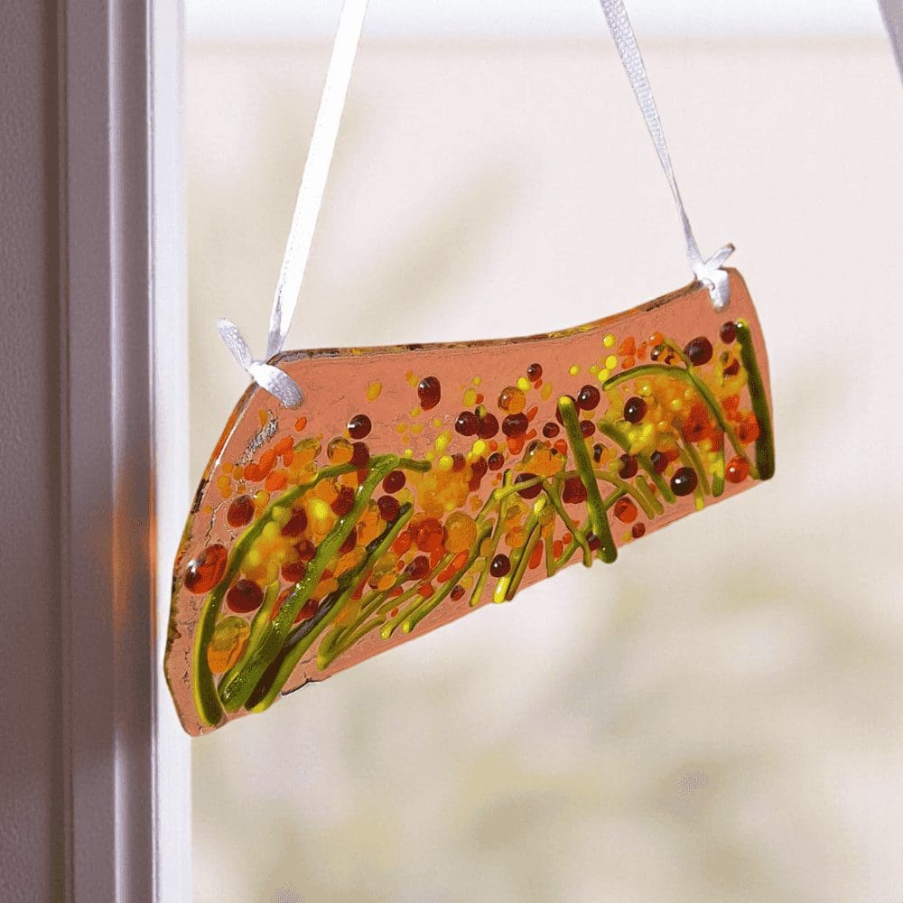 Autumn Meadow Fused Glass Suncatcher – Handmade Gift - Image 9